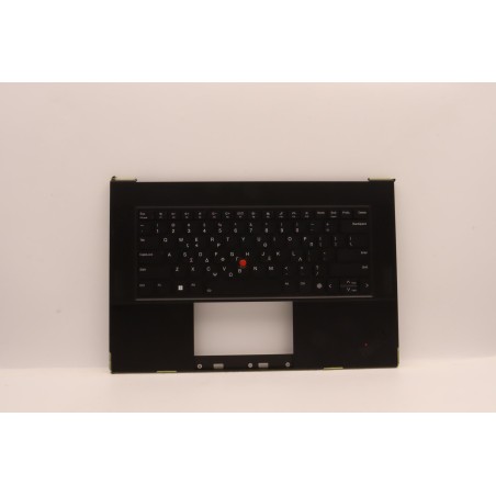 Lenovo 5M11J13400 Palmrest Top Case con tastiera, Greco, Nero, Impronta digitale, WWAN