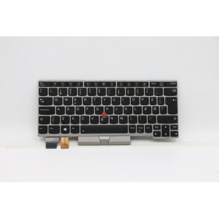 Lenovo 5N20V43624 Tastiera interna, Danese, argento, Retroilluminazione