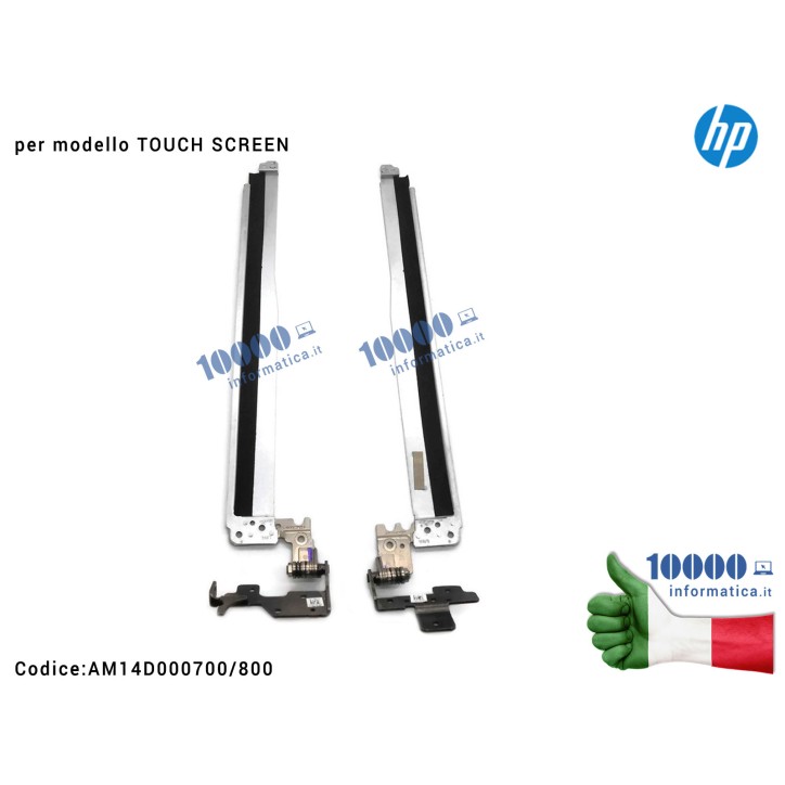 Cerniere Hinges HP [TOUCH] 15-G 15-R 15-H 15-S 250 G3 255 G3 256 G3 [COPPIA] AM14D000700 AM14D000800