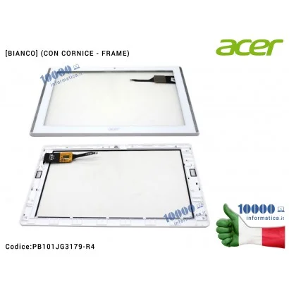 PB101JG3179-R4 Vetro Touch Screen ACER Iconia One 10 B3-A40 [BIANCO] (CON CORNICE - FRAME)
