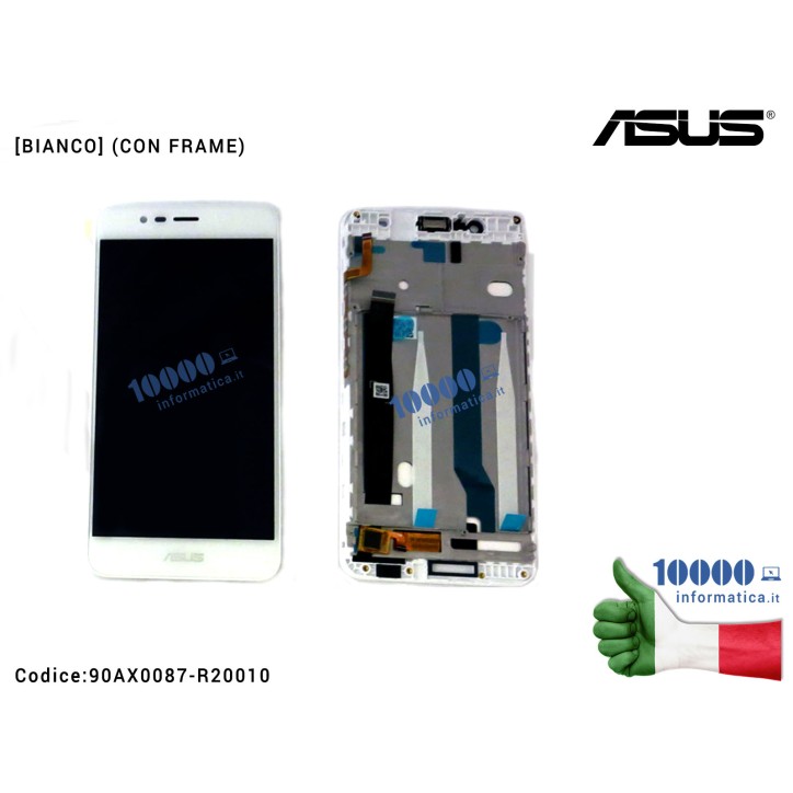 Display LCD con Vetro Touch Screen ASUS ZenFone 3 Max ZC520TL (X008D) [BIANCO] (CON FRAME)