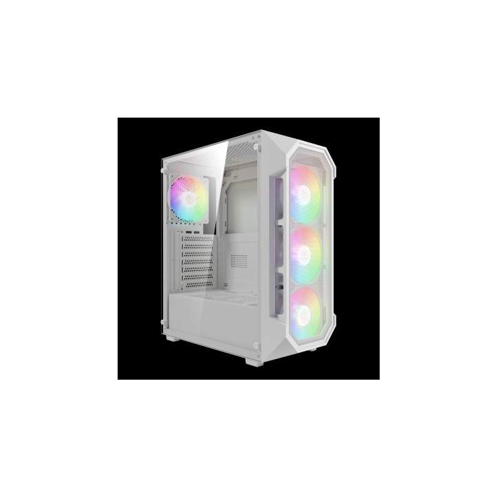 GAMDIAS CASE MID TOWER AURA GC1 ELITE WHITE 4*120mm ARGB FAN TG MESH