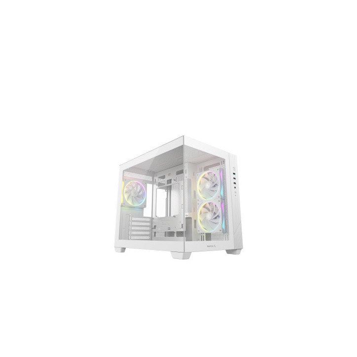 DEEPCOOL CASE MICRO ATX CG330 3F WHITE 2xTG 3xARGB FAN (sup 360)