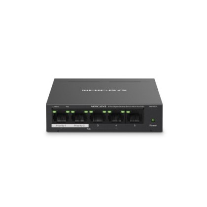 MERCUSYS GIGABIT SWITCH MS105GP MINI 5 PORTE (4 PoE) GIGABIT METALLO