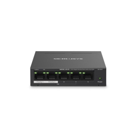 MERCUSYS GIGABIT SWITCH MS105GP MINI 5 PORTE (4 PoE) GIGABIT METALLO
