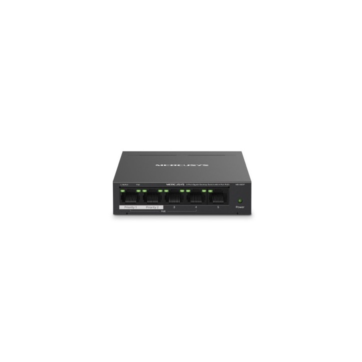 MERCUSYS GIGABIT SWITCH MS105GP MINI 5 PORTE (4 PoE) GIGABIT METALLO