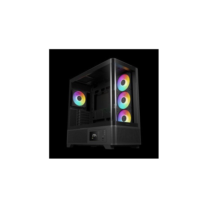 GAMDIAS CASE MID TOWER ATLAS P2 CG 2xTG 4x120mm ARGB+HUB DISPLAY