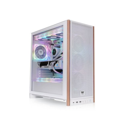 THERMALTAKE CASE M.TOWER S370 BIANCO WS TG 4*CR120 FAN PWM INSERTI IN LEGNO