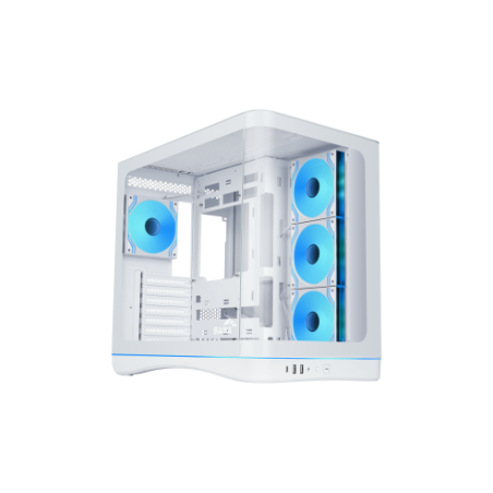 SAMA MID TOWER V62 WHITE TG CURVE LED STRIP 7* 120 ARGB PWM FAN