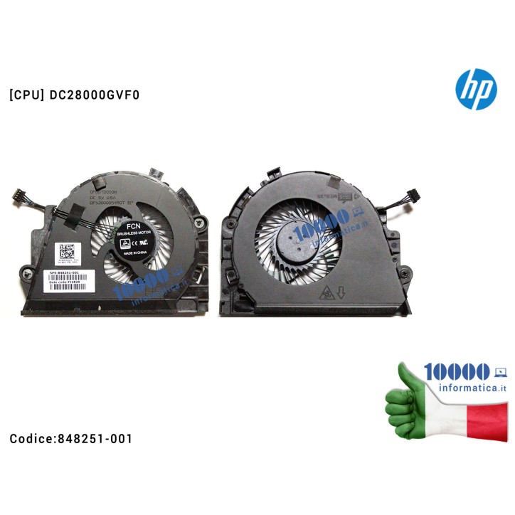 Ventola di Raffreddamento Fan CPU HP Zbook 15 G3 15 G4 17 G3 DC28000GVF0 848251-001