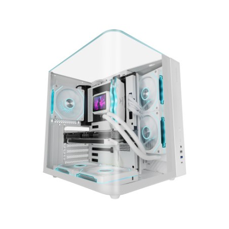 MARSGAMING CASE MID TOWER MC-INFINIOLITE WHITE DOPPIA CAMERA FULL ROUNDED T