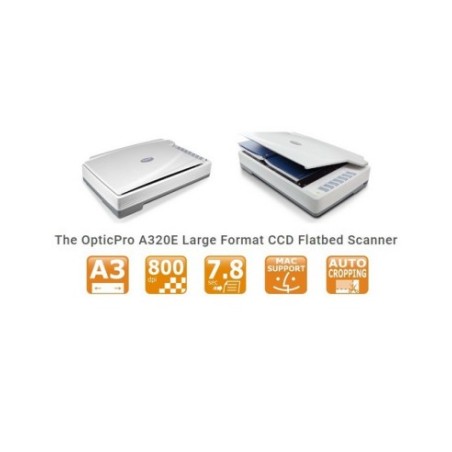SCANNER PLUSTEK OPTIC PRO A320E A3 CCD 800DPI SUPP.MAC