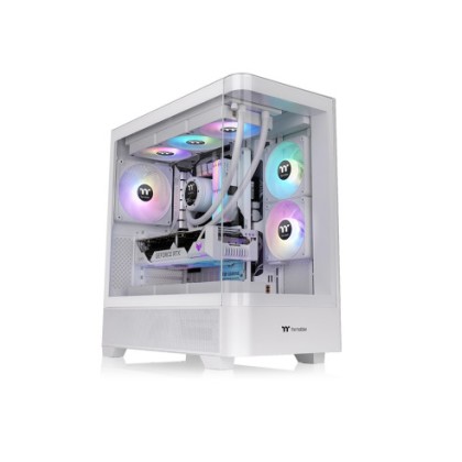 THERMALTAKE CASE M.TOWER VIEW 290 TG ARGB CURVED SNOW 3*120MM FAN WHITE