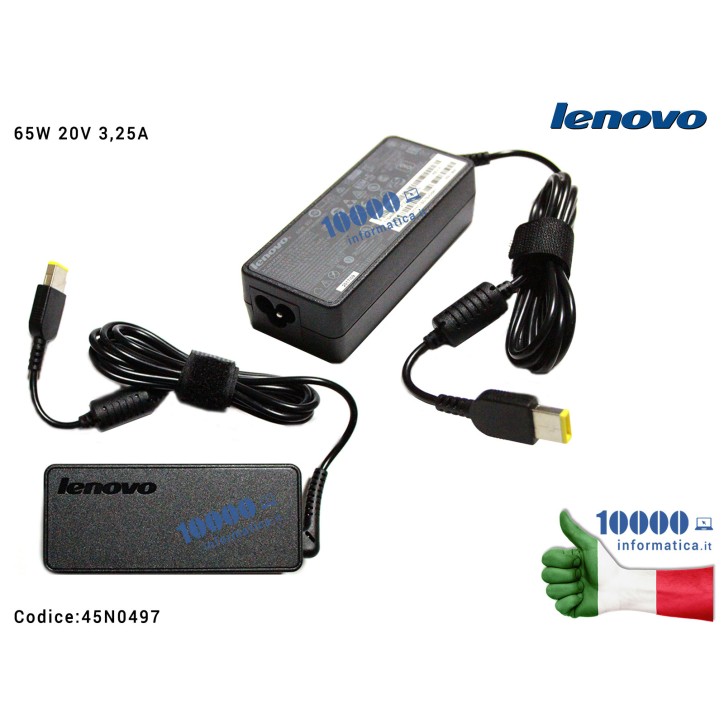 Alimentatore LENOVO 65W 20V 3,25A [11 x 3mm] rettangolare
