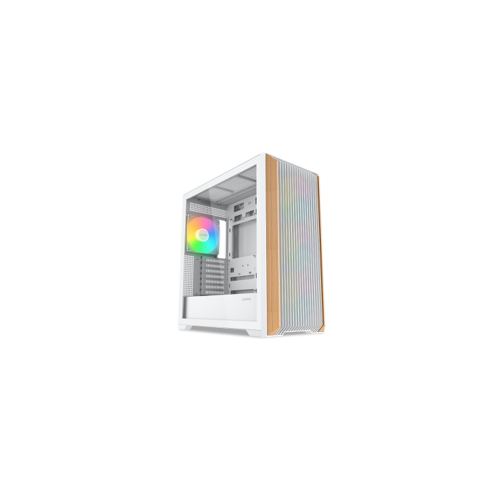 SAMA MID TOWER Z60 WHITE LISTELLO IN NOCE TG 4*FAN WHITE 140mm ARGB PWM