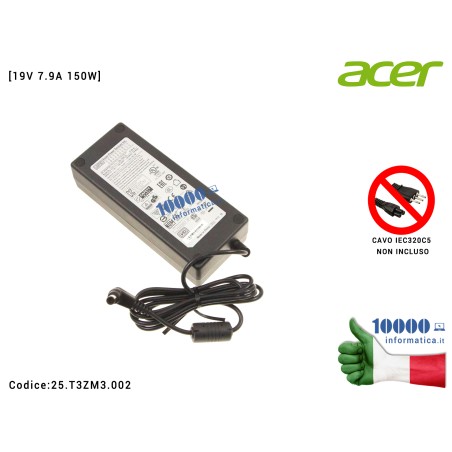 Alimentatore AC 150W ACER Veriton Z35 Z35q XZ350CUQ B276HULEQ XB273UGSq [19V 7.9A 150W] 25.T3ZM3.002 25.TJ5M3.001 25.T3YM3.002 25.T3YM3.001