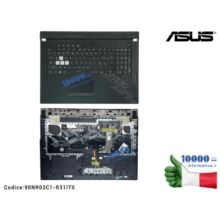 Tastiera Italiana Retroilluminata ASUS ROG Strix G712 G712L G712LU G712LW G712LWS (Original Black) 90NR03C1-R31IT0 Completa di Top Case Superiore