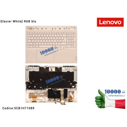 Tastiera Italiana Top Case [RGB Blu] LENOVO Legion 5 Pro 16ARH7H (82RG) [Glacier White] 5CB1H71089 FRU5CB1H71089 Retroilluminata RGB Backlit Palmrest Superiore Originale Lenovo