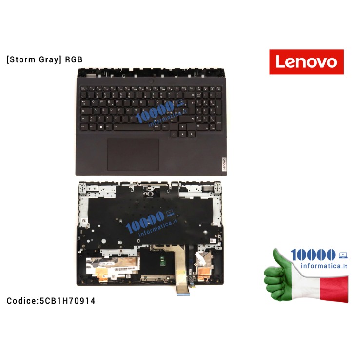 Tastiera Italiana Top Case [RGB] LENOVO Legion 5 Pro 16ARH7H (82RG) [Storm Grey] 5CB1H70914 FRU5CB1H70914 Retroilluminata RGB Backlit Palmrest Superiore Originale Lenovo