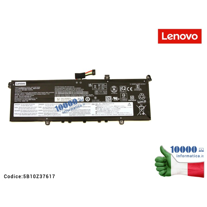 5B10Z37617 Lenovo Lithium-Polymer battery, 4 cells, 56Wh capacity, 15.44V voltage, compatible with Lenovo ThinkBook 14s G2 ITL a