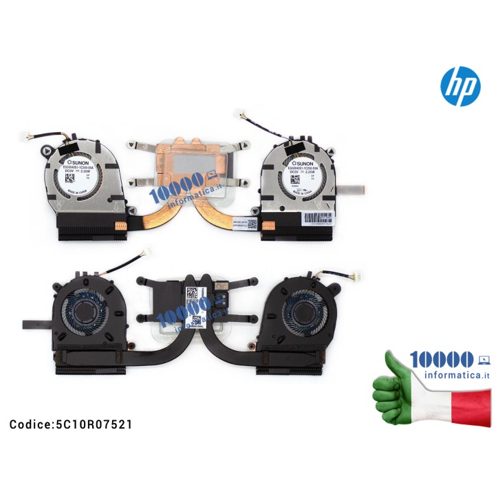 Dissipatore + Ventola Fan CPU e GPU HP EliteBook X360 1030 G7 M45823-001