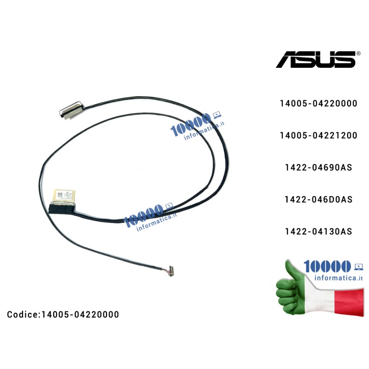 Cavo Flat LCD ASUS VivoBook 15 X1502ZA F1502ZA X1502VA M1502I M1502IA M1502L M1502LA M1502Q M1502QA M1502Y M1502YA [30 PIN] 14005-04220000 14005-04221200 1422-04690AS 1422-046D0AS 1422-04130AS