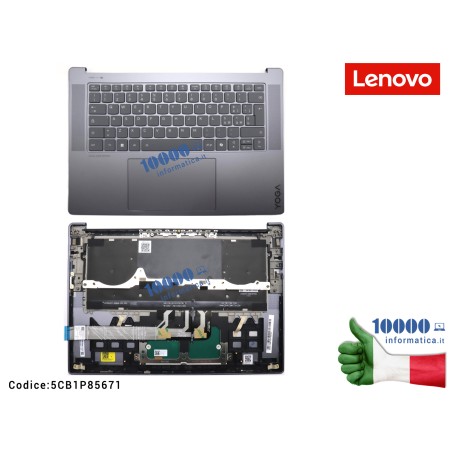 Tastiera Italiana Top Case LENOVO [Luna Gray] Yoga Slim 7 15ILL9 (83HM) 5CB1P85671 FRU5CB1P85671 Top Cover Tastiera ITA Palmrest Superiore Originale Lenovo