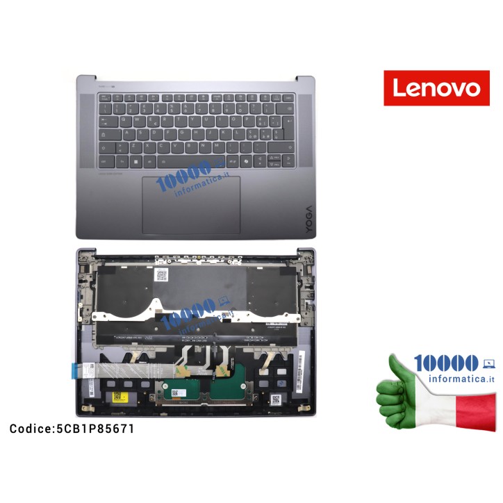 Tastiera Italiana Top Case LENOVO [Luna Gray] Yoga Slim 7 15ILL9 (83HM) 5CB1P85671 FRU5CB1P85671 Top Cover Tastiera ITA Palmrest Superiore Originale Lenovo