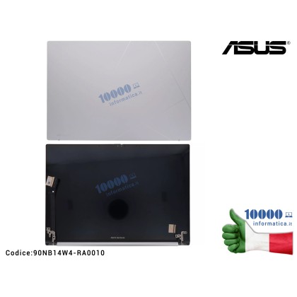 Display Assembly Modulo Touch Screen + Cover LCD + Cerniere ASUS ZenBook 14 OLED UX3405 UX3405C UX3405CA [FOGGY SILVER] (WUXGA) 90NB14W4-RA0010