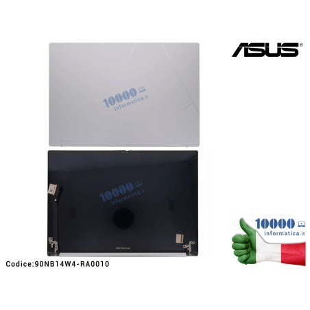 Display Assembly Modulo Touch Screen + Cover LCD + Cerniere ASUS ZenBook 14 OLED UX3405 UX3405C UX3405CA [FOGGY SILVER] (WUXGA) 90NB14W4-RA0010
