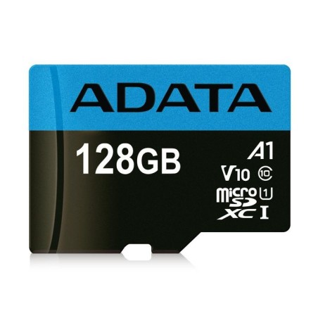 ADATA 128 GB, microSDXC, UHS-I, class 10 adapter AUSDX128GUICL10A1-RA1