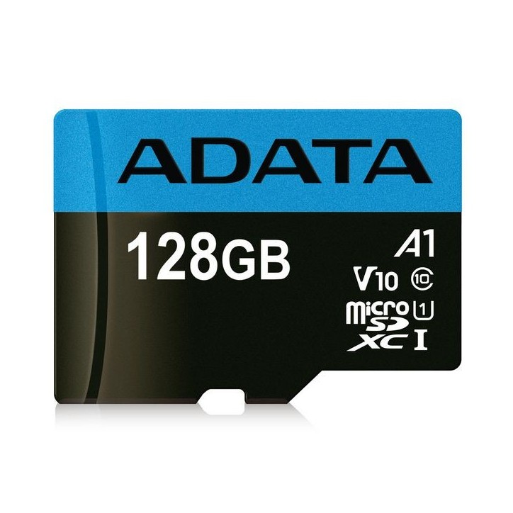 ADATA 128 GB, microSDXC, UHS-I, class 10 adapter AUSDX128GUICL10A1-RA1