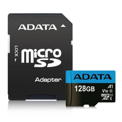 ADATA 128 GB, microSDXC, UHS-I, class 10 adapter AUSDX128GUICL10A1-RA1