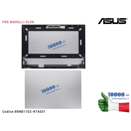 Cover LCD ASUS VivoBook OLED 16X K3605V K3605Z (Cool Silver) K3605VU K3605VC K3605VV K3605ZC K3605ZF K3605ZU (Argento Freddo) 90NB11D2-R7A031