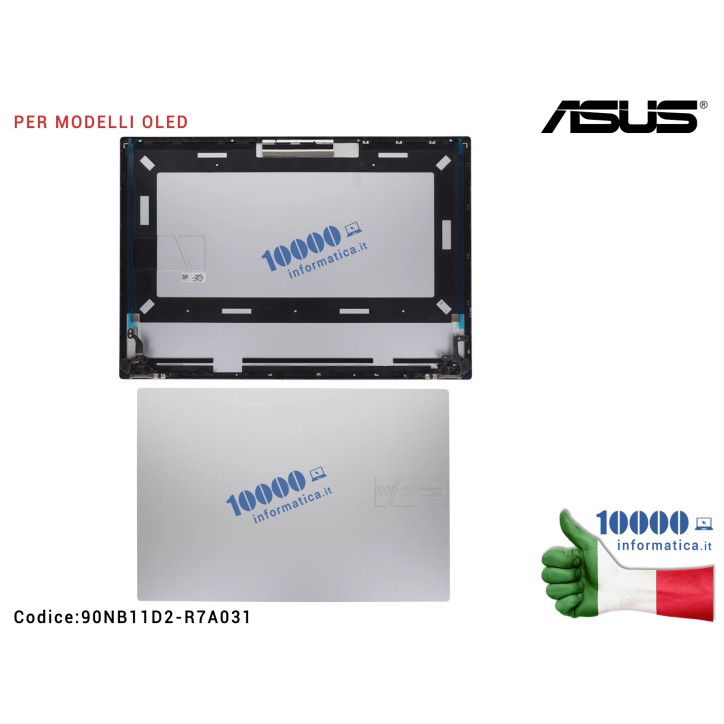 Cover LCD ASUS VivoBook OLED 16X K3605V K3605Z (Cool Silver) K3605VU K3605VC K3605VV K3605ZC K3605ZF K3605ZU (Argento Freddo) 90NB11D2-R7A031