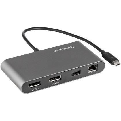 TB3DKM2DPL StarTech.com Dual-Monitor Thunderbolt Mini Dock, 4K 60Hz DisplayPort, Driverless