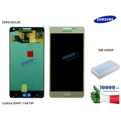 GH97-16679F Display LCD con Vetro Touch Screen SAMSUNG Galaxy A5 SM-A500F A500F (ORO/GOLD)