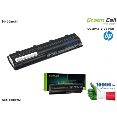 HP03 Batteria HSTNN-Q66C Green Cell Compatibile per HP 635 650 655 2000 G6 G7 635 650 CQ62 [4400mAh]