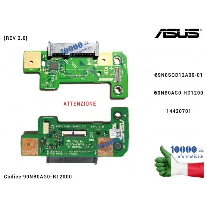 Connettore HDD Board Hard Disk [REV 2.0] ASUS 60NB0AG0-HD1200 F555U F555UA F555UJ X555U X555UJ K555UJ 69N0SQD12A00-01 14420701
