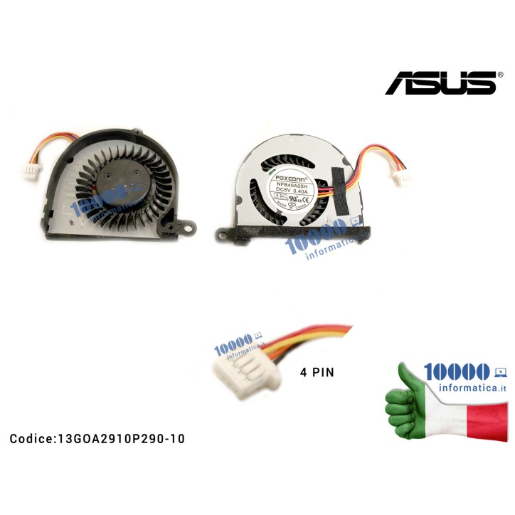 Ventola di Raffreddamento Fan CPU ASUS EeePC 1011PX 1015 1015PD 1015PEM NFB40A05H