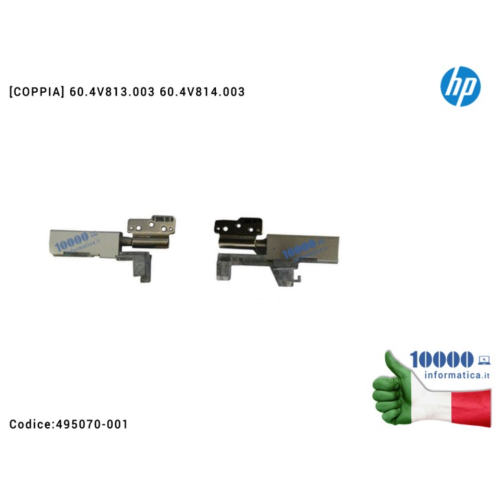 Cerniere Hinges HP EliteBook 8530P 8530W con coperchio [COPPIA] 60.4V813.003 60.4V814.003 495070-001
