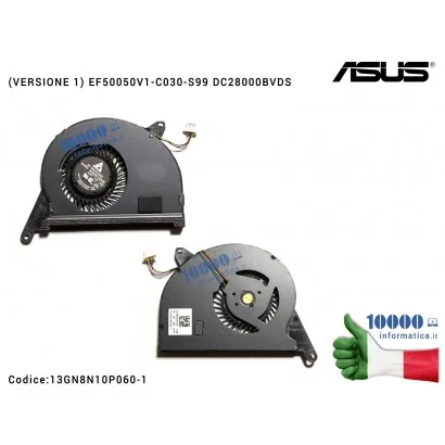 Ventola di Raffreddamento Fan CPU ASUS ZenBook UX31 UX31A UX31E UX31EP (VERSIONE 1) EF50050V1-C030-S99 DC28000BVDS 13GNH010P030-1