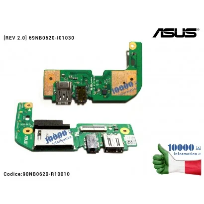 90NB0620-R10010 Connettore I/O Audio Board USB Lettore SD-Card [REV 2.0] ASUS X555LD F555LD F555LA X555LA A555LN X554L 69NB06...