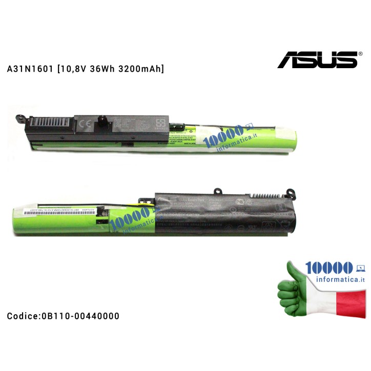 Batteria A31N1601 ASUS VivoBook Max X541 X541SA X541SC X541UA X541UV P541UA [10,8V 36Wh 3200mAh] 0B110-00440100