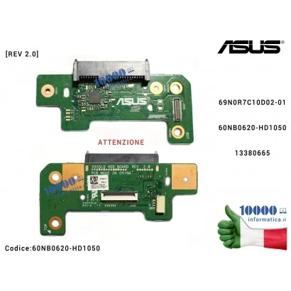 Connettore HDD Board Hard Disk [REV 2.0] ASUS X555LD F555LD F555LA X555LA A555LN X554L 69N0R7C10D02-01 60NB0620-HD1050 13380665