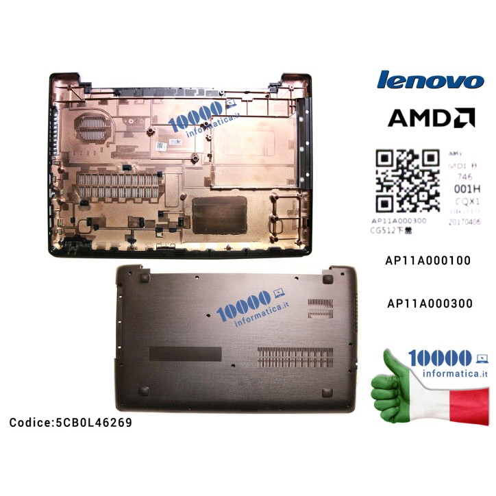 Bottom Case Scocca Inferiore LENOVO IdeaPad 110-15 110-15IBR [modello Cpu AMD] AP11A000100 AP11A000300 Lower Case