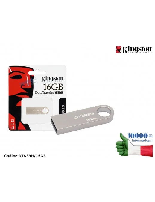 DTSE9H/16GB Chiavetta USB Pen Drive KINGSTON Data Traveler SE9 USB 2.0 [16 GB]