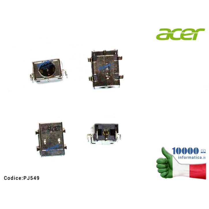 Connettore di Alimentazione DC Power Jack PJ549 ACER Aspire E5-721 4738 4738Z 4738G 4738ZG 4253 4253G