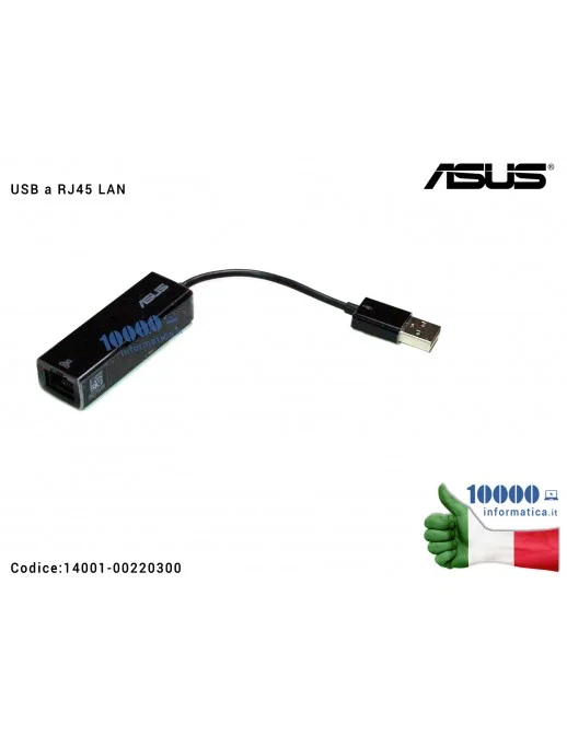 14001-00220300 Adattatore USB a RJ45 LAN Dongle ASUS ZenBook UX21 UX21E UX31 UX31E UX303 UX303LA UX303LN UX303LN UX32VD TAICH...