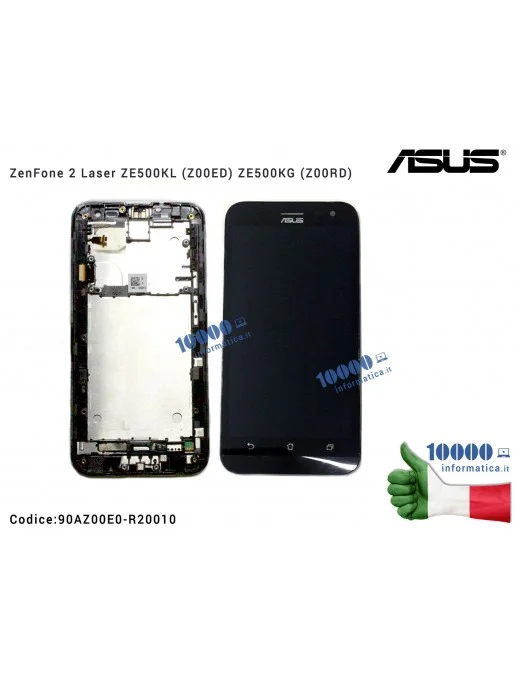 90AZ00E0-R20010 Display LCD con Vetro Touch Screen ASUS ZenFone 2 Laser ZE500KL (Z00ED) ZE500KG (Z00RD) [NERO]